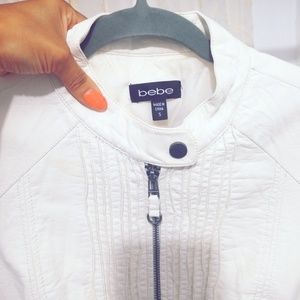 BEBE White Faux Leather Jacket M